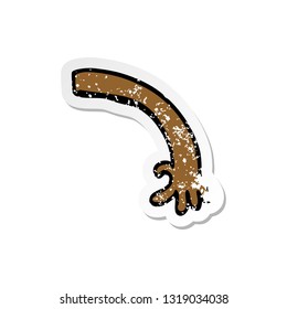 retro distressed sticker of a cartoon arm