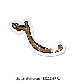 retro distressed sticker of a cartoon  arm holding up