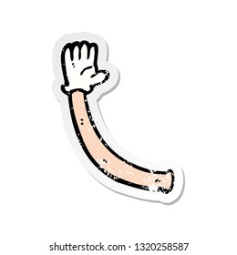 retro distressed sticker of a cartoon arm