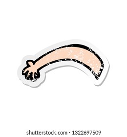 retro distressed sticker of a cartoon arm