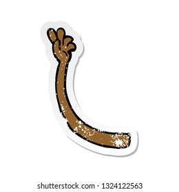 retro distressed sticker of a cartoon arm