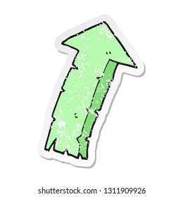 retro distressed sticker of a cartoon arrow