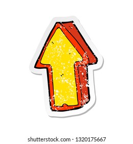 retro distressed sticker of a cartoon arrow symbol