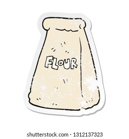 retro distressed sticker of a cartoon bag of flour