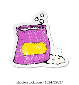 retro distressed sticker of a cartoon bag of flour