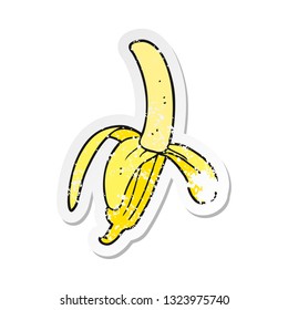 retro distressed sticker of a cartoon banana