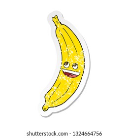 retro distressed sticker of a cartoon banana