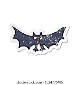 retro distressed sticker of a cartoon bat