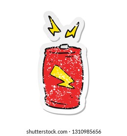 retro distressed sticker of a cartoon battery