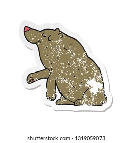 retro distressed sticker of a cartoon bear