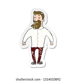 retro distressed sticker of a cartoon bearded man