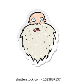 retro distressed sticker of a cartoon bearded man