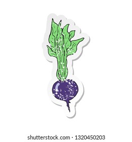 retro distressed sticker of a cartoon beetroot