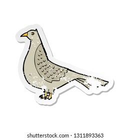 retro distressed sticker of a cartoon bird
