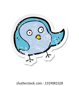 retro distressed sticker of a cartoon bird