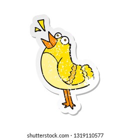 retro distressed sticker of a cartoon bird