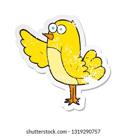 retro distressed sticker of a cartoon bird