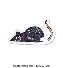 retro distressed sticker of a cartoon black rat