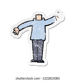 retro distressed sticker of a cartoon body with raised hand 