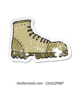 retro distressed sticker of a cartoon boot