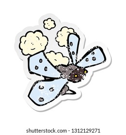 retro distressed sticker of a cartoon bug