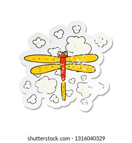 retro distressed sticker of a cartoon bug
