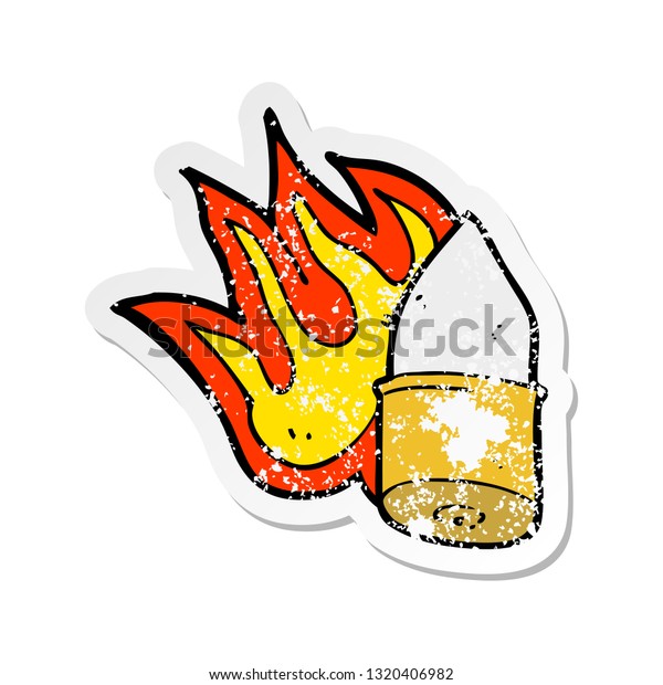 Retro Distressed Sticker Cartoon Bullet Stock Vector Royalty Free 1320406982