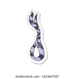 retro distressed sticker of a cartoon business tie like noose