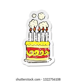 retro distressed sticker of a cartoon cake