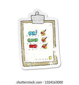 retro distressed sticker of a cartoon check list