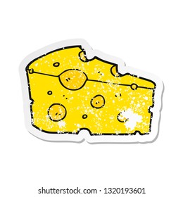 retro distressed sticker of a cartoon cheese