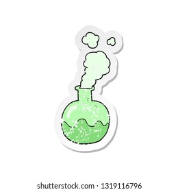 retro distressed sticker of a cartoon chemical reaction