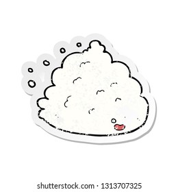 retro distressed sticker of a cartoon cloud character