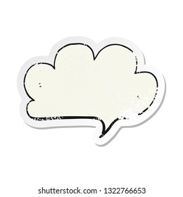 retro distressed sticker of a cartoon cloud speech bubble