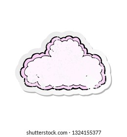 pegatina retro angustiada de un símbolo de nube de dibujos animados