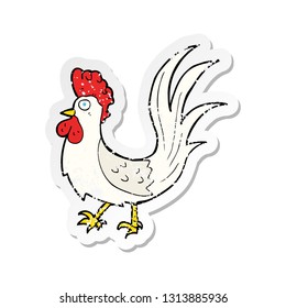 retro distressed sticker of a cartoon cockerel