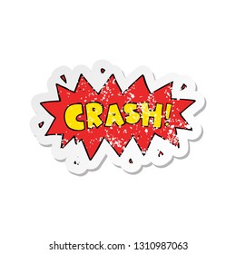 retro distressed sticker of a cartoon comic book crash symbol
