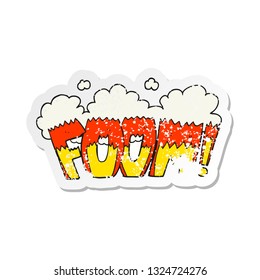 retro distressed sticker of a cartoon comic book explosion
