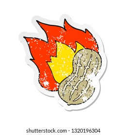 retro distressed sticker of a cartoon cooking peanut