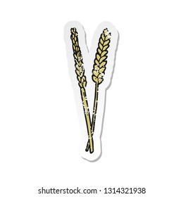 retro distressed sticker of a cartoon corn