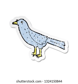 retro distressed sticker of a cartoon crow