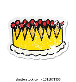 retro distressed sticker of a cartoon crown