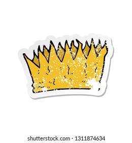 retro distressed sticker of a cartoon crown