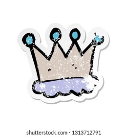 retro distressed sticker of a cartoon crown symbol