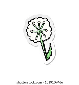 retro distressed sticker of a cartoon dandelion