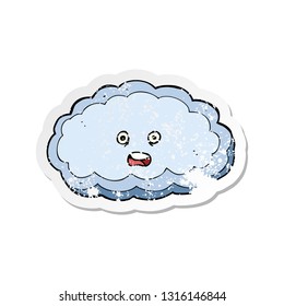 retro distressed sticker of a cartoon decorative cloud