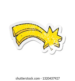 retro distressed sticker of a cartoon decorative shooting star