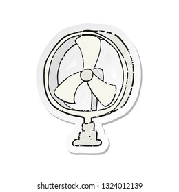 retro distressed sticker of a cartoon desk fan