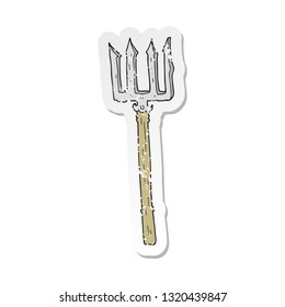retro distressed sticker of a cartoon devil fork