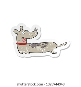 retro distressed sticker of a cartoon dog